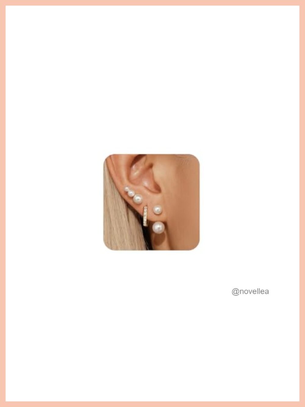 Pearl Earring Set for Women, Gold Plated 14K Stud Hoop Earrings Stack